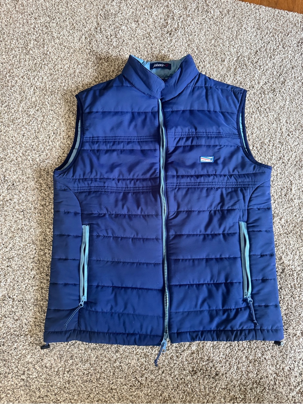 Johnnie-O Navy Quilted Men's Puffer Gilet with Contrast Trim